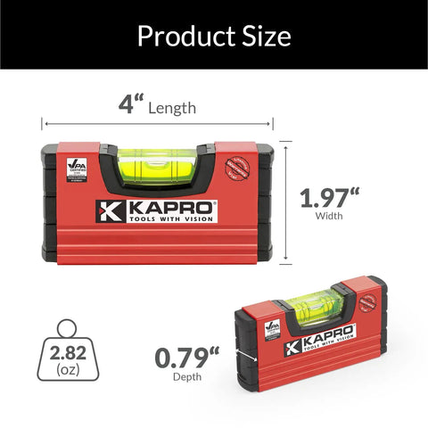 Nifty 4 Inch Pocket Level With Slick Magnetic Base And Shock Proof Acrylic Vial Tough Rubber End Caps For Quick Tool Belt Slide Vpa Certified Legit Straight Lines