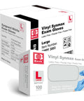 Top Shelf Synthetic Vinyl Medical Exam Gloves Straight Up Latex Free And Powder Free For Zero Allergy Hazards large pack of 100 gloves box
