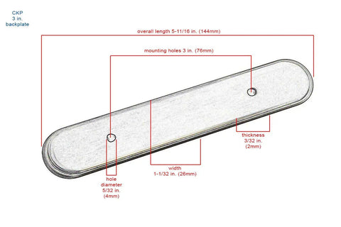 Three Inch Oval Backplate In Brushed Nickel Dope Finish Pack Of Twenty Five For Cabinets Or Doors With Three Mounting Holes And A Slim One Eighth Inch Projection Upgrade Your Space