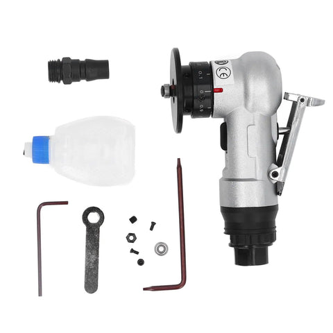 Bewinner Portable Mini Pneumatic Chamfering Tool For 45 Degree Linear Metal Trimming and Deburring with essential accessories.