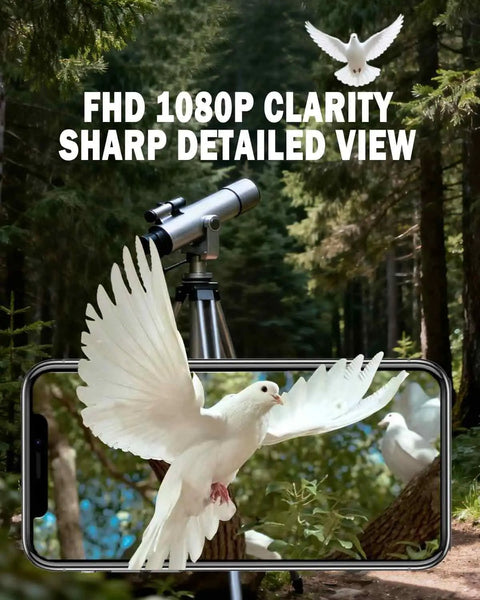 Wireless Electronic Eyepiece For Telescopes, 30m WiFi Range, 1080P FHD Real Time Recording, bird viewing on smartphone screen
