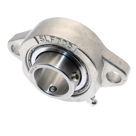 Tough 25 Point 4 Millimeter SSBLF205 16 Stainless Steel Two Bolt Flange Bearing Unit Includes Real Setscrew Locking Mechanism For Secure Shaft Mounting Handles Rough Jobs In Wet Damp Locations Without Rust Issues While Providing Badass Durability. stainless steel two bolt flange bearing, 25mm shaft