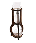 Slick Portable Cold Brew Coffee Maker Tower Featuring Adjusted Drip Speed And Generous 600 ML Size crafted in glass and wood.