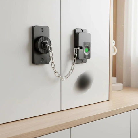 Keyless Electronic Drawer Lock With USB Power Backup And Long Standby Time No Fuss Easy Install For Cabinets Office Furniture And Kitchen Drawers Kid Proof Lock Window Restrictor Adjustable Security For Kids Black installed on cabinet doors