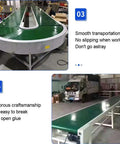 Heavy Duty PVC Conveyor Belt 1.6x16.4 Ft Beefed Up Durability For Commercial Production Lines, shown in two angles with smooth surfaces.