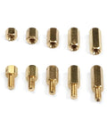 300 Pcs M3 Brass Fastener Kit With Copper Pillars, Stand Offs, Hex Column Spacers, Threaded Screws And Nuts For Electronic And Mechanical Projects, DIY Nerds And Makers, Precise Alignment And Conductivity, brass hex spacers and screws