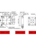 RS60 L Manual Rotary Stage R Axis Platform With 2.36 Inch Table Diameter Aluminum Alloy Precision Sliding Table diagrams front, side, back