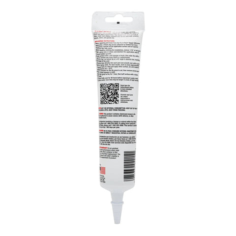 Back view of Tile Grout Repair Gray Squeeze Tube 5.5 Ounce Pre Mixed Ready To Use Formula Quick Fix No Mess