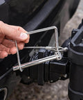 Close-up of Two Pack Trailer Coupler Pins 1/4 X 4 Inch And 5/16 X 4 Inch With Anti Loss Cable Square Wire Lock Pin for trailer hitch