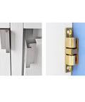 Double Ball Cabinet Door Catch with Adjustable Tension Roller Latch installed on wooden cabinet