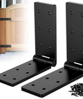 Heavy Duty Gate Hinges 2 Pack Black 270 Degree Adjustable Butt Hinge for Wood Fences and Barn Doors