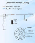 Beefy Five Inch 240-33 Ohms Fuel Level Sending Unit For Marine Boats Trucks And Cars, Precise 10mm Tank Sender With 130mm Core, Fits 5.5 To 6.1 Inch Tanks, Durable Fuel Gauge Sensor For Easy Fuel Monitoring. wiring diagram and mounting dimensions
