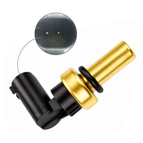 Straight Up Temperature Sender Sensor For Engine Coolant Temps On Chevy Malibu Sonic Cruze Trax Spark Trailblazer, close-up view showing details.
