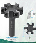 Heavy Duty Spoilboard Surfacing Router Bit For Woodworking With 2 Inch Cutting Diameter And Half Inch Shank Planing Bit With 6 Carbide Inserts