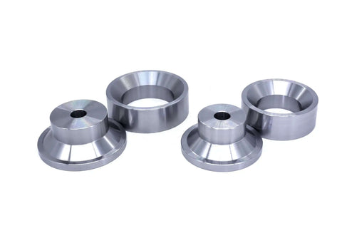 Two Piece Dimple Die Set For Sheet Metal Fabrication, 2.25 In And 2.75 In Dies, heavy duty metal tools on white background