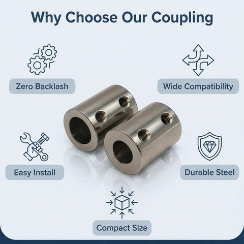 Stainless Steel Shaft Coupler 8mm To 10mm, Zero Backlash Rigid Coupler, 2 Pack For 3D Printers CNC Machines And Robotics, Precise Torque Transmission, Durable Motion Transfer, two couplers