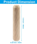 Kickass Fluted Wood Dowel Pins M8x40mm Hardwood Grooved Plugs Kiln Dried, showing dimensions, 1.6x0.32 inches for furniture building.