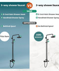 Comparison of 3-way vs 2-way Oil Rubbed Bronze Wall Mounted Shower System with 8 Inch Rain Shower Head Tub Spout And Handheld Sprayer.