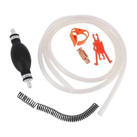 Mingzhe Quick Action Manual Fuel Transfer Pump Sturdy Hose Connection Siphon Kit For Gasoline And Fluids No Clamps Needed Fast Transfer Tool components including hoses and connectors.