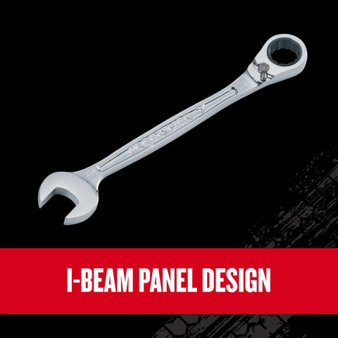 V-Series 8 Piece Combination Ratchet Wrench Set Tough as Nails for Tight Spots, 12 Point Box End, 5 Arc Swing for Quick Fastener Engagement, 15 Offset Knuckle Clearance, Pro Grade Durability for Home Shop and Garage