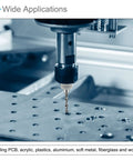 Go To 1/8 Inch Shank Tungsten Carbide PCB Drill Bit Set in CNC machine, drilling aluminum metal plate.