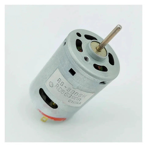Beefy Little 380 DC Motor For DIY Projects 6V To 18V 12V 11000 RPM With 27.5mm Carbon Brush Impeller Design exposed