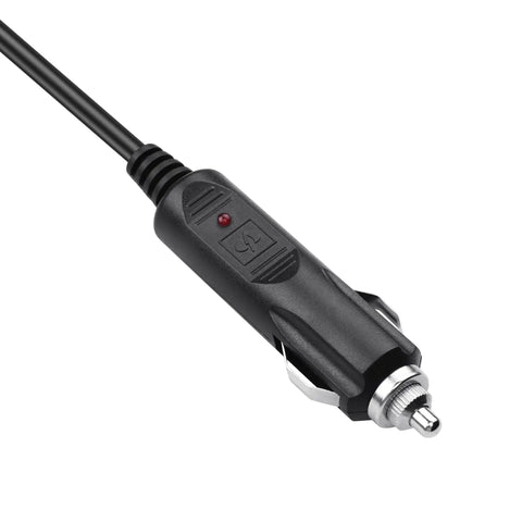12V Dc Cigarette Lighter Power Adapter Cable With 5 5Mm Male Connector Plug For Dash Cam And Portable Cooler Ride Ready Cord close-up view of connector