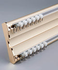 Gold Double Row Ceiling Curtain Track System Whisper Quiet Heavy Duty Aluminum Sliding Curtain Rail 8.2 Feet 250 Cm