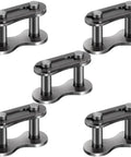 Five Pack No. 41 Roller Chain Connecting Links made from master manganese steel, heavy duty connectors for bicycles and machinery