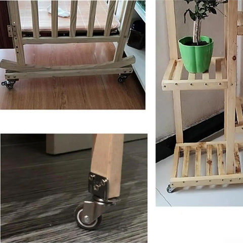Silent Furniture Caster 20kg Capacity TPE Wheel(1.5 Inch With Brake) on a wooden shelf with plants.