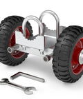 Heavy Duty Six Inch Rolling Gate Wheels Loaded With Double U Bolts And Rust Proof Steel Setup for metal tube gates close-up view.