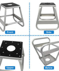 Motorcycle Lift Stand For Dirt Bikes 600Lb Capacity Beefy Universal Panel Stand with rubber platform and metal frame, various angles