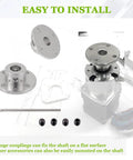 8mm Rigid Flange Coupling Connector for DIY RC Motors with installation view of steel shaft coupler and accessories