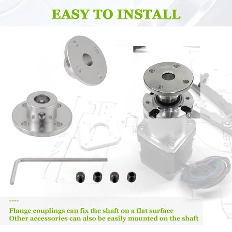 8mm Rigid Flange Coupling Connector for DIY RC Motors with installation view of steel shaft coupler and accessories