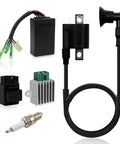Beefed-Up CDI Box Ignition Coil Kit With Voltage Regulator Rectifier Starter Relay Solenoid For Sportsman 90 Scrambler 50 Predator 50 90 2003-2007 Replacement Complete Assembly product parts