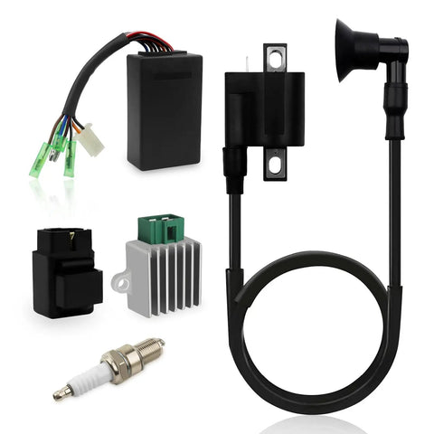 Beefed-Up CDI Box Ignition Coil Kit With Voltage Regulator Rectifier Starter Relay Solenoid For Sportsman 90 Scrambler 50 Predator 50 90 2003-2007 Replacement Complete Assembly product parts