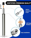 Diagram of Extra Long Gas Lift Cylinder Tube for Bar Stool 17 to 27 Inches 10 Inch Stroke Heavy Duty 1000 Lbs Class 4 Hydraulic Pneumatic.