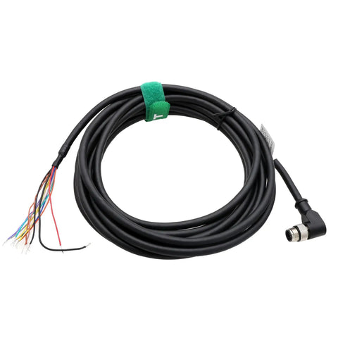 M12 A-Coded 12 Pin Male 90 Degree To Flying Leads GPIO Power Cable for RFID Readers and Sensors, 3m Black Cable