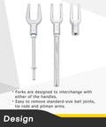 5 Piece Pickle Fork Ball Joint Separator Set For Cars And Light Trucks Heavy Duty Fork Type Separator Kit displayed vertically