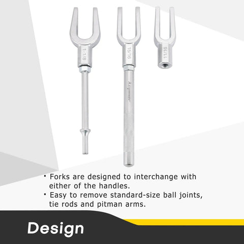 5 Piece Pickle Fork Ball Joint Separator Set For Cars And Light Trucks Heavy Duty Fork Type Separator Kit displayed vertically