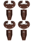 Four Piece Drawer Slide Kit For Dressers And Cabinets, Real Easy Install, Durable Plastic And Metal Hardware, Brown Components