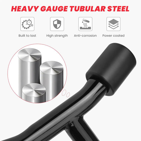 Close-up of heavy gauge tubular steel for Badass Saddlebag Guard Crash Bar For Harley Touring Motorcycles.