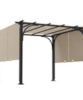 10x10 Patio Pergola With Weather Resistant Steel Frame And Fully Adjustable Sliding Canopy Shade for Backyard Hangout Porch Party Garden Gazebo