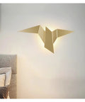 Top Shelf Iron Wall Lamp For Bedroom And Hallway Featuring Heavy Duty Nordic LED Body, modern lamp with gold metal frame.