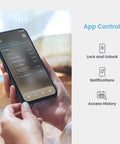 Secure Pro Wi-Fi Deadbolt Smart Lock Packs Hella Fast Ai Fingerprint Unlock In Just.2 Seconds smartphone app control interface.