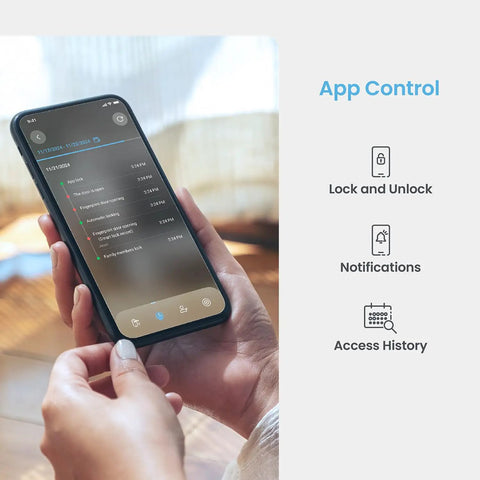 Secure Pro Wi-Fi Deadbolt Smart Lock Packs Hella Fast Ai Fingerprint Unlock In Just.2 Seconds smartphone app control interface.