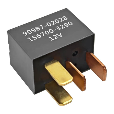 12V DC 30A 4 Pin Automotive Relay Pack Of 2 For Toyota Vehicles 1997 And Up Direct Replacement With OEM-Quality Performance, Reliable Power Switch For Engine Bay, Plug And Play 12V Relay Fit, 4-pin black relay