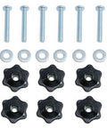 Beefy T Track Knob And Hardware Kit With 1/4-20 Screws 1-3/4 In 1/4 In Black Hex Nuts And Galvanized Iron Flat Washers 6 Pack