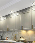 Totally Adjustable 5 6 Inch Led Retrofit Downlight Gimbal 1200 Lumens under kitchen cabinets providing bright illumination.