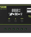 30A solar charge controller from 100 Watt Monocrystalline Solar Panel Kit for Off Grid Power in Homes, RVs, Boats, and Cabins